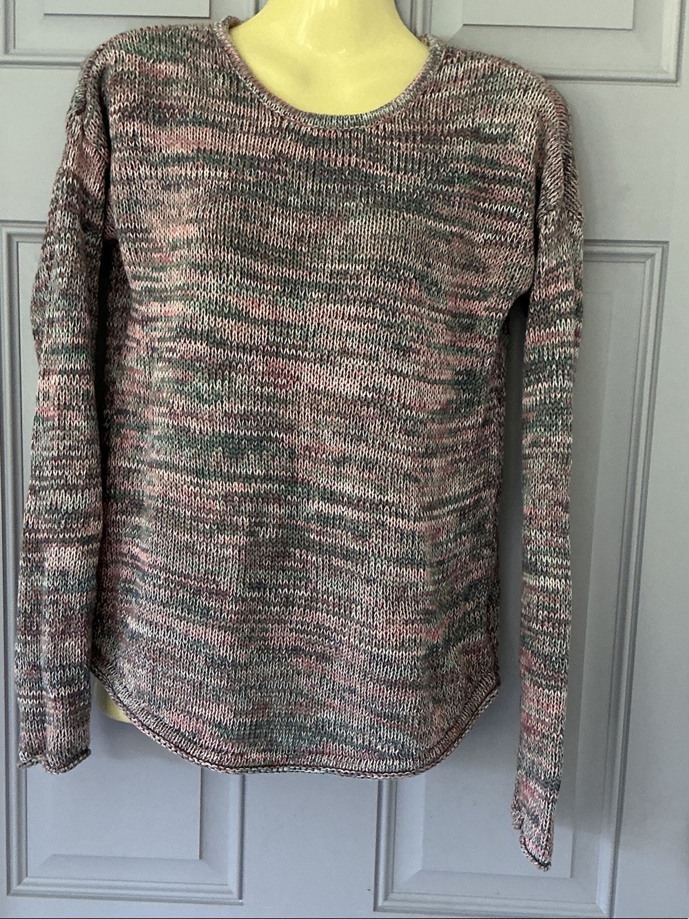 Old Navy Marled Pink and Gray Scoopneck Sweater